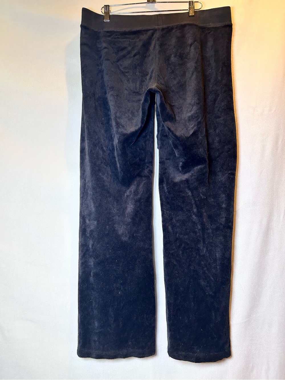 Juicy Couture Black Label Wide Leg Y2K Velour Track Pants Lounge Pants, Size L - Picture 3 of 11